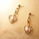 트레쥬(TREAJU) Heart -charm link earrings