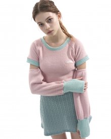 Raglan colored knit top_pink