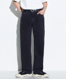 Minimal wide jeans - 워시드 블랙진