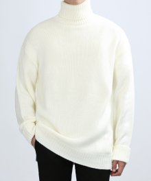 KNIT POLO NECK (CREAM)