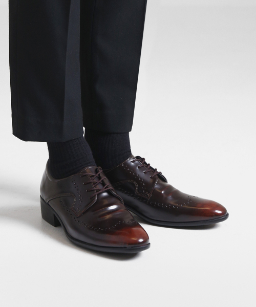 파스코로젠(pascorozen) MS1124 4홀 윙팁 정장구두 런던브로그 브라운 [250~280MM]