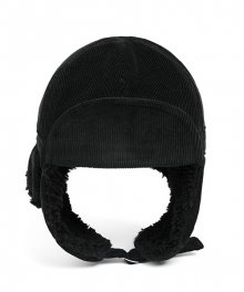 PL CORDUROY TRAPPER HAT (black)