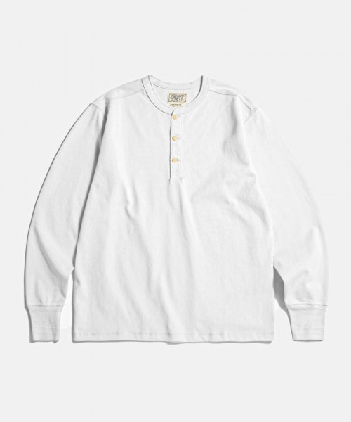 Vintage Long Sleeve Henley Shirt White