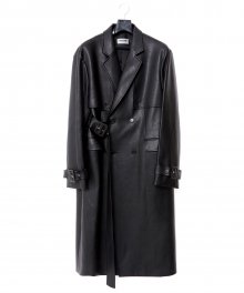 FAKE LEATHER TRENCH COAT