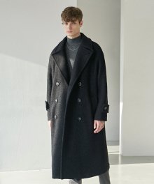 Terry Wool Double Long Coat_Black