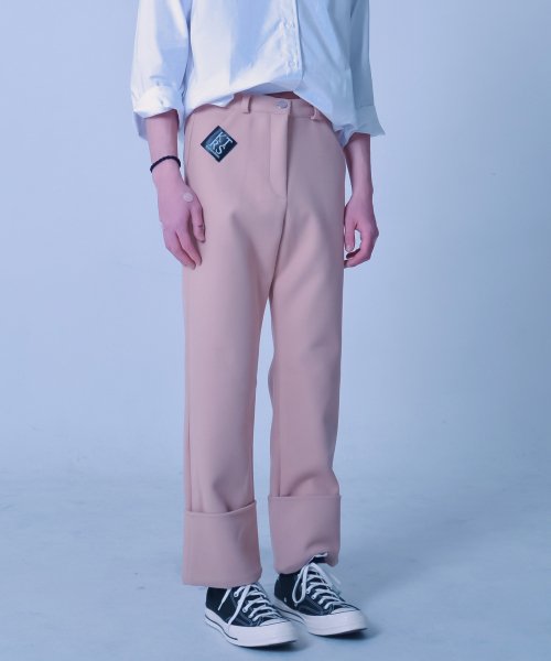 Брюки из шерсти с манжетами (Beige) FREE