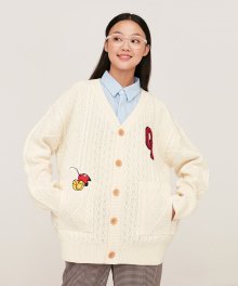 MULTI CABLE KNIT CARDIGAN_ivory