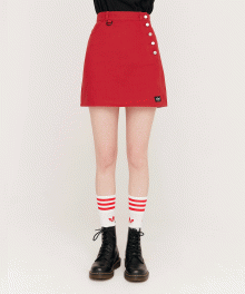 SIDE BUTTON POINT SKIRTS_red