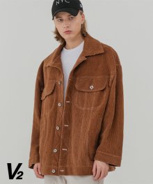 Overfit corduroy trucker jacket 2_brown
