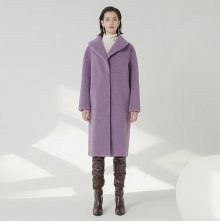 Lambs wool long coat - Lavender