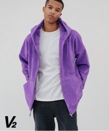 Heavy weight pigment hood zip-up_purple