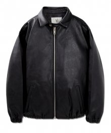 Overfit leather band blouson