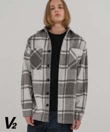Overfit wool check shirt jacket 2_gray