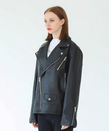 WOMAN GREAT OVER-FIT RIDER JACKET (BLACK)