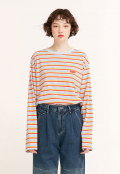 STRIPE COLOR PATCH LONG SLEEVE SKY BLUE(CY2ASFT551A)