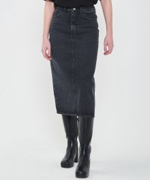 20ICMSP022 Denim Long Skirt_Black
