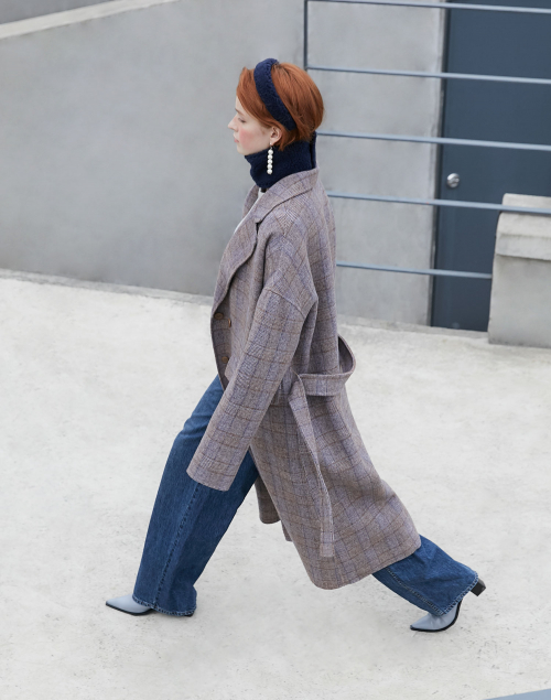 더 스튜디오 케이(THE STUDIO K) 19FW 2ND 체크 테일러드 핸드메이드 코트_브라운/네이비 - 199,500 | 무신사 스토어