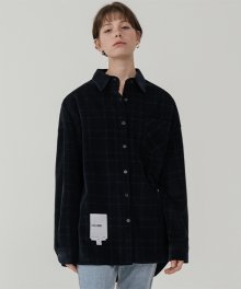 [남/여] Overfit cordouroy pattern shirt_navy