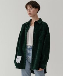 [남/여] Overfit cordouroy pattern shirt_green