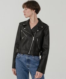 Crop leather biker jacket 2