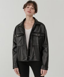Overfit two pocket leather jacket