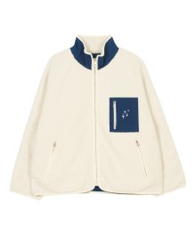 NEB reversible fleece jacket (ivory/blue)