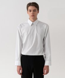 Minimal Hidden Button Shirts - White / Semi Over