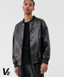 Overfit v2 logo leather blouson jacket