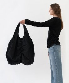 SHIRRING SHOPPER BAG WOMEN [BLACK]