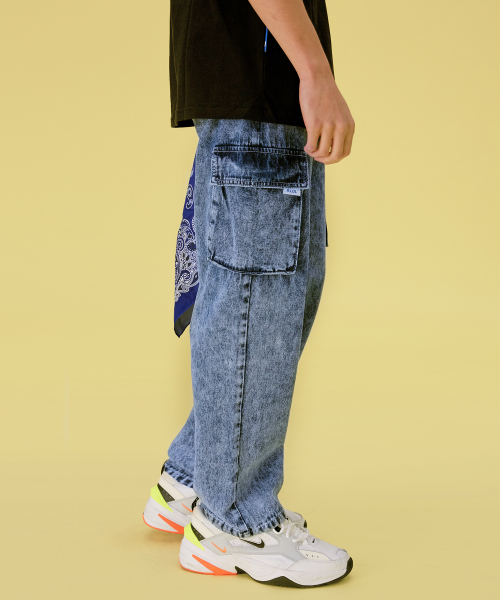 알엘오엘() (PT-20108) CARGO DENIM PANTS BLUE 상품 이미지