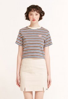 STRIPE COLOR PATCH CROP T-SHIRT PINK(CY2AMFT506A)