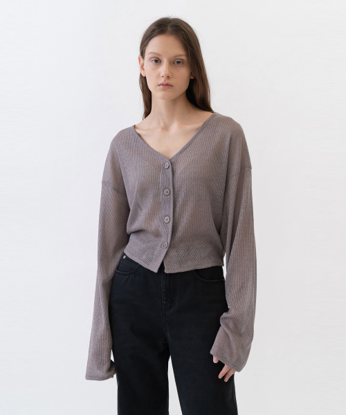 커렌트(current) SHEER CARDIGANS WOMEN [BROWN]