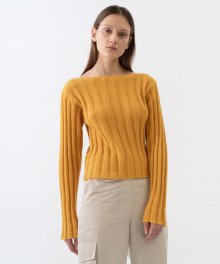 KID MOHAIR FITTED KNIT WOMEN [LIGHT ORANGE]