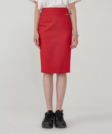Lady slit skirt_red