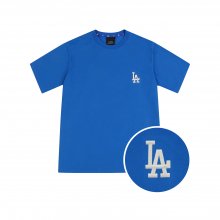 자수 프린팅 베이직 티셔츠 LA (BLUE)