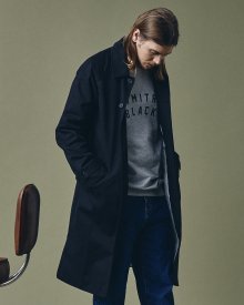 TRIPLE STITCH BALMACAAN COAT BLACK