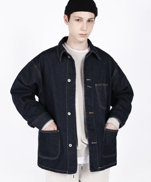 UNISEX] Stitch Pocket Denim Jacket 