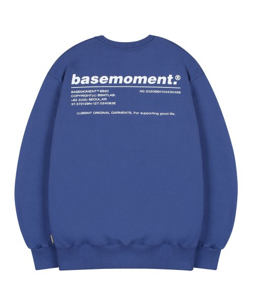 베이스모먼트(BASEMOMENT) 베이직 로고 크루넥 v2 블루 - 사이즈 & 후기 | 무신사