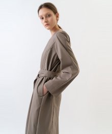 BELTED DRESS WOMEN [BEIGE]