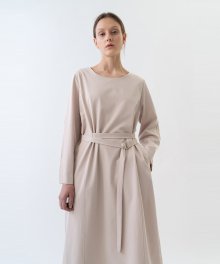 BELTED DRESS WOMEN [CREAM]