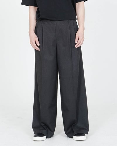 Длинные широкие брюки MRP039 с двумя складками (Charcoal)