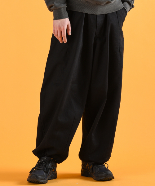 트래블() 밀 트윌 벌룬 팬츠 블랙 상품 이미지