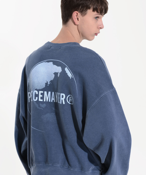 피스메이커(piecemaker) PIGMENT EARTH SWEAT SHIRTS (NAVY)