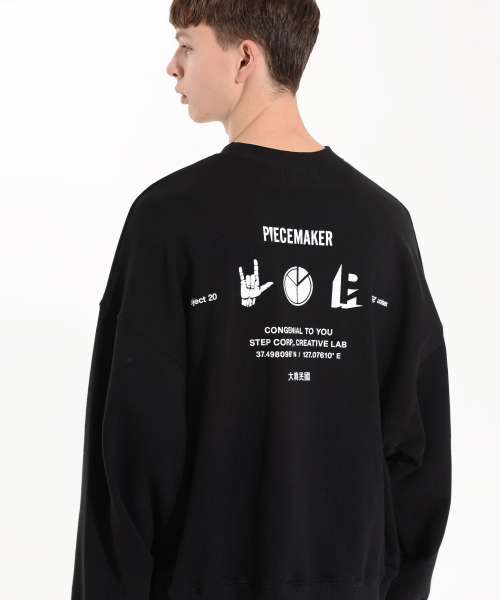 피스메이커(piecemaker) PM ICON SWEAT SHIRTS (BLACK)