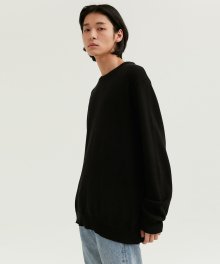 COTTON ROUND KNIT MEN [BLACK]