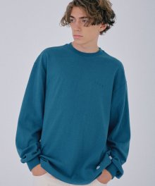 UNI HORN EMBROIDERED T-SHIRTS L/S_CHARCOAL BLUE