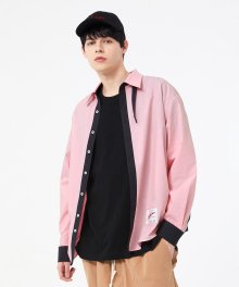 [유니섹스]Strap stripe Shirts_Pink Marshmallow