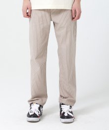 [유니섹스]Banded Striped Trousers_Brown-white