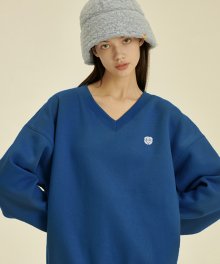 Rose V Neck Sweatshirt [DEEP BLUE]
