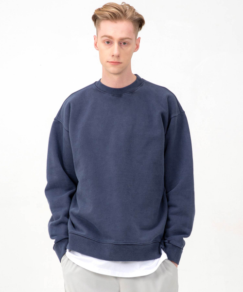 MUSINSA | SECONDMONO PIGMENT SWEATSHIRT NAVY